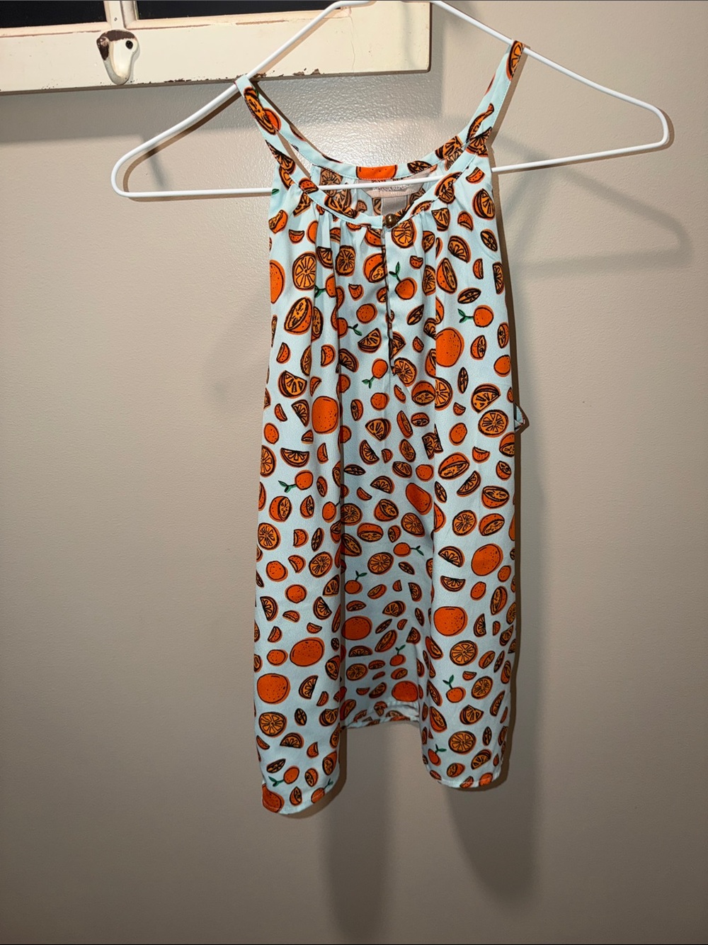 Banana Republic Factory Size Small Orange Print Sleeveless Blouse Top